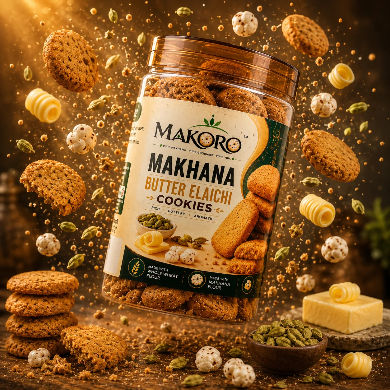 Makhana Butter Elaichi Cookies Made With Butter